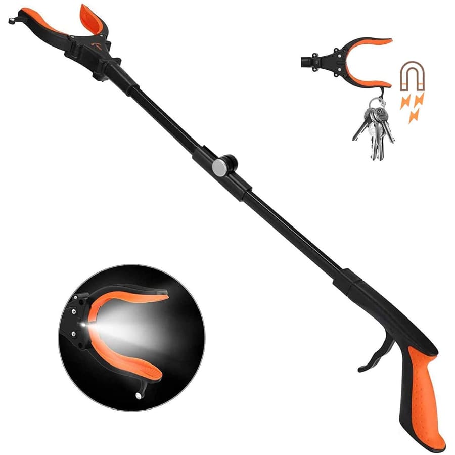 Kekoy 31" Extendable Grabber Reacher Tool with Light for $8