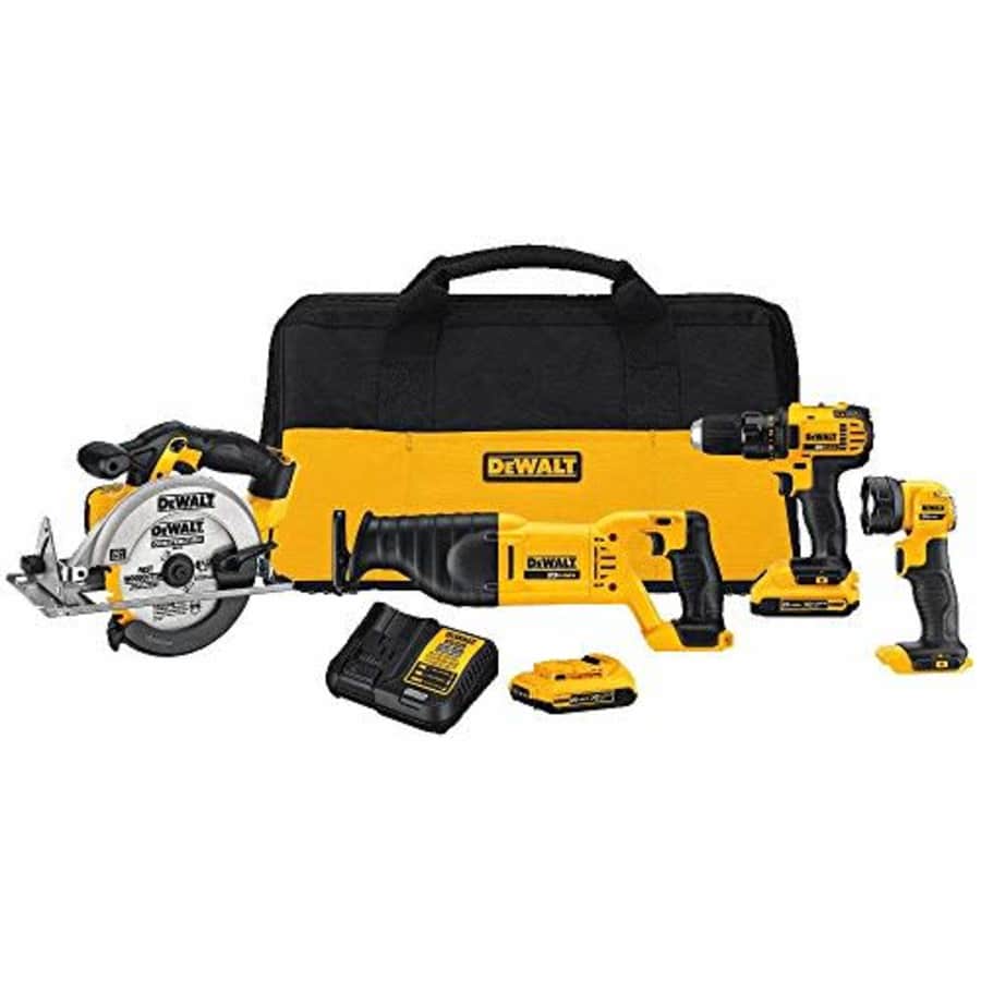 DEWALT 20V MAX Combo Kit, Compact 4-Tool (DCK423D2) (Renewed) for $295 DEWALT 20V MAX Combo Kit, Compact 4-Tool (DCK423D2) (Renewed) for $295