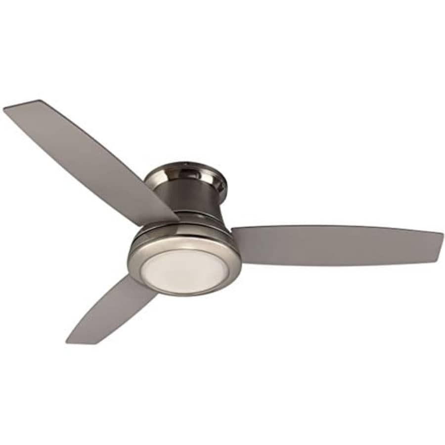 Harbor Breeze Sail Stream 52-in Brushed Nickel Flush Mount Indoor Ceiling Fan with Light Kit and for $124 Harbor Breeze Sail Stream 52-in Brushed Nickel Flush Mount Indoor Ceiling Fan with Light Kit and for $124