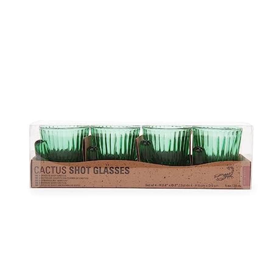 Kikkerland Tequila Shots Green Cactus Glass Shot Glasses, Shooters, Set of 4, 1oz capacity, for for $29 Kikkerland Tequila Shots Green Cactus Glass Shot Glasses, Shooters, Set of 4, 1oz capacity, for for $29