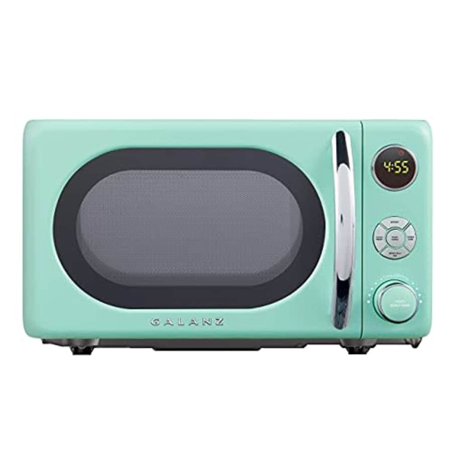 Galanz GLCMKA07GNR-07 Retro Microwave Oven, 0.7 Cu.Ft, Surf Green (Renewed) for $85 Galanz GLCMKA07GNR-07 Retro Microwave Oven, 0.7 Cu.Ft, Surf Green (Renewed) for $85