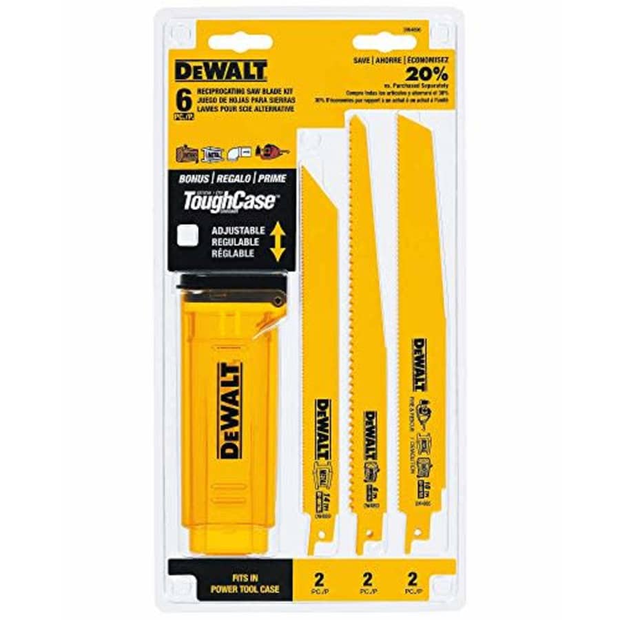 DEWALT Reciprocating Saw Blades, Bi-Metal, 6-Piece Set (DW4896) for $19
