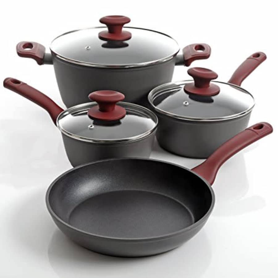 Gibson Home Marengo Cookware Set, 7 Piece, Red for $63