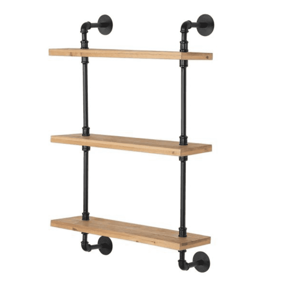 StyleWell 36" x 24" 3-Shelf Wood and Metal Pipe Wall-Mount Bookshelf for $65 StyleWell 36" x 24" 3-Shelf Wood and Metal Pipe Wall-Mount Bookshelf for $65