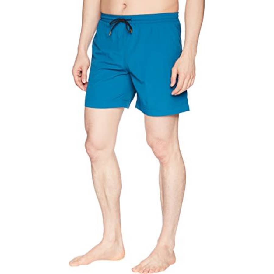 Billy Reid Men's Standard Drawstring Elastic Waist Mesh Lined Swim Shorts with Pocket, Ocean, XXL for $78