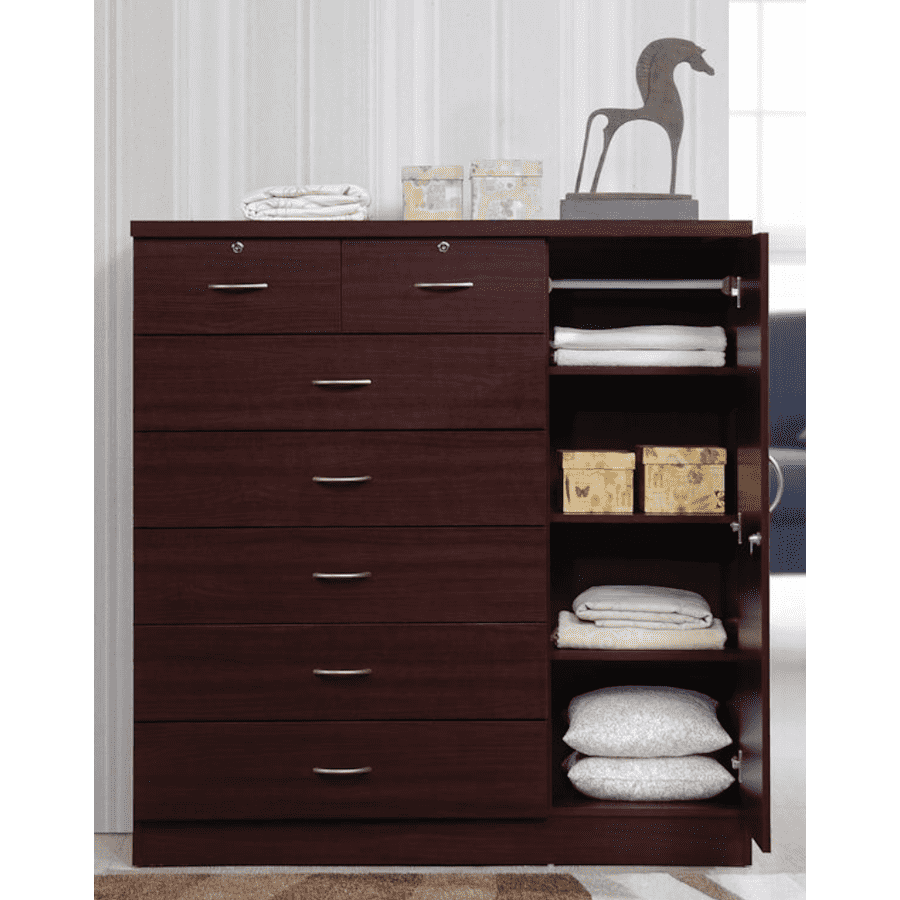 Hodedah 7-Drawer Chest w/ 1-Door Cabinet for $215 Hodedah 7-Drawer Chest w/ 1-Door Cabinet for $215