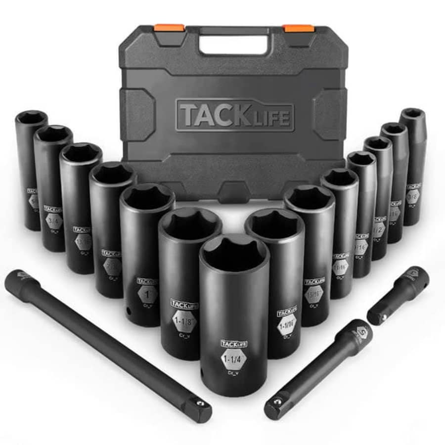 Tacklife 1/2" 17-Piece Deep Impact Socket Set for $29 Tacklife 1/2" 17-Piece Deep Impact Socket Set for $29