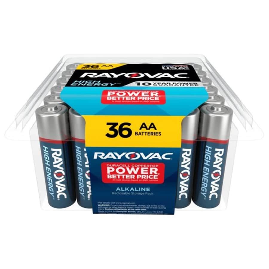 Rayovac High Energy AA Batteries 36-Pack for $10 Rayovac High Energy AA Batteries 36-Pack for $10