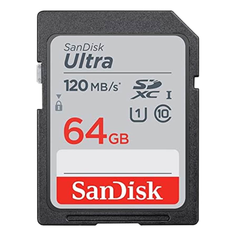 SanDisk 64GB SDXC SD Ultra Memory Card Works with Canon Powershot ELPH 360 HS, SX70 HS, SX620 HS for $10