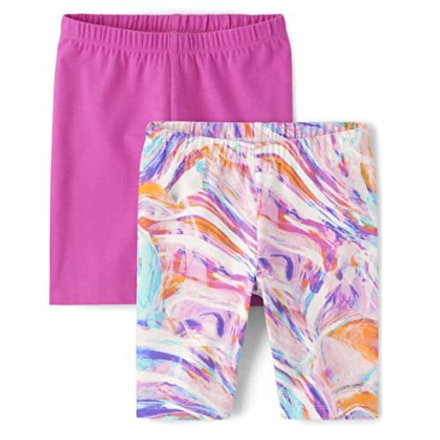 The Children's Place Girls' Bike Shorts 2 Pack, Pink/Pink Multicolor, Medium for $20