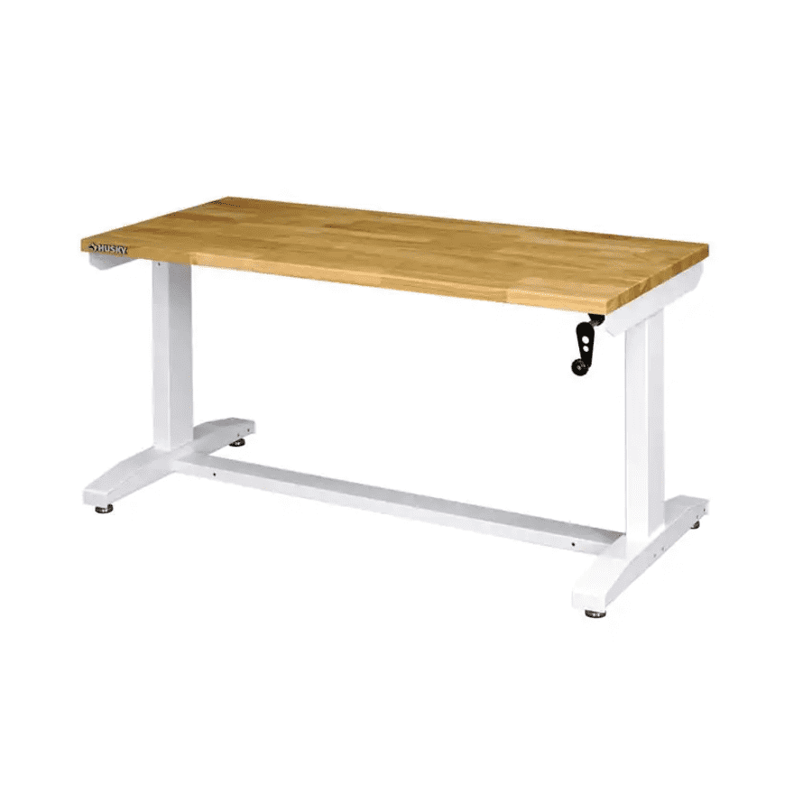 Husky 52" Adjustable Height Solid Wood-Top Work Table for $189 Husky 52" Adjustable Height Solid Wood-Top Work Table for $189