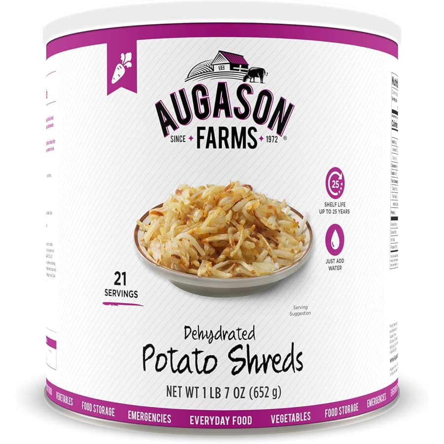 Augason 23-oz. Dehydrated Potato Shreds for $8