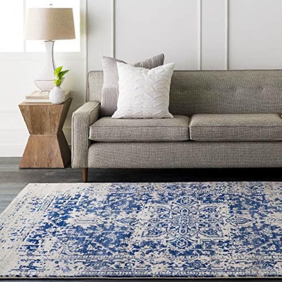Artistic Weavers Janine Navy Blue Updated Traditional Area Rug 2'7" x 12' for $176 Artistic Weavers Janine Navy Blue Updated Traditional Area Rug 2'7" x 12' for $176