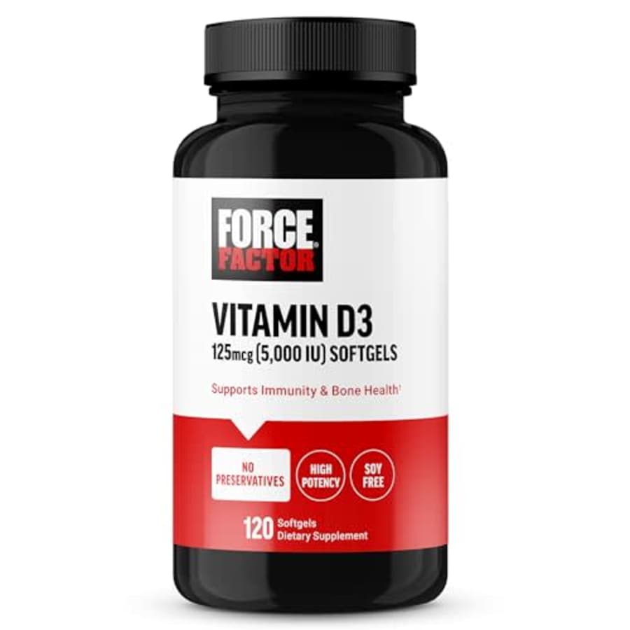 FORCE FACTOR Vitamin D3 5000 IU Softgels, High-Potency Vitamin D Supplement to Support Immunity and for $5