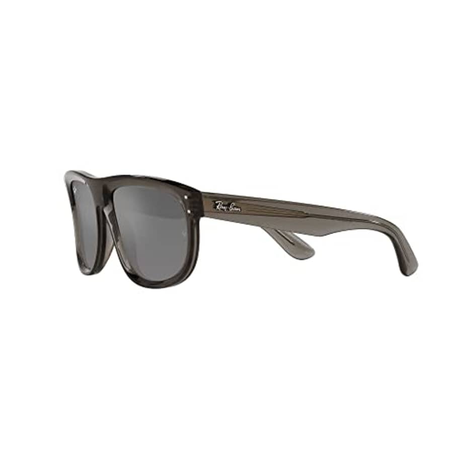Ray-Ban RBR0501S Boyfriend Reverse Square Sunglasses, Transparent Dark Grey/Grey Mirrored Silver, for $203