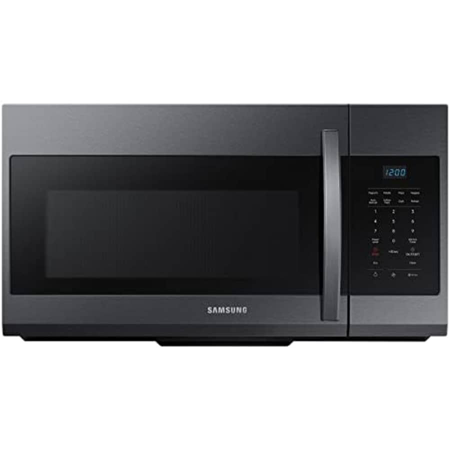 Samsung 1.7 Cu. Ft. Fingerprint Resistant Black Stainless Steel Over-The-Range Microwave for $350