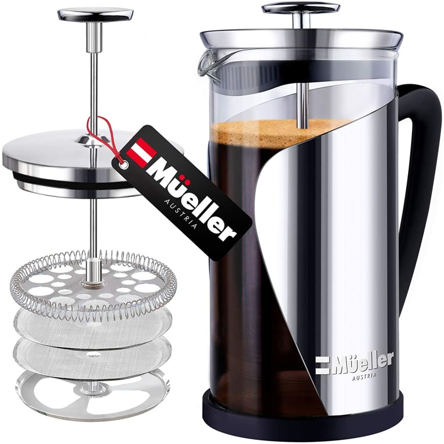 Mueller 34-oz. Glass and Stainless Steel French Press Coffee Maker for $22