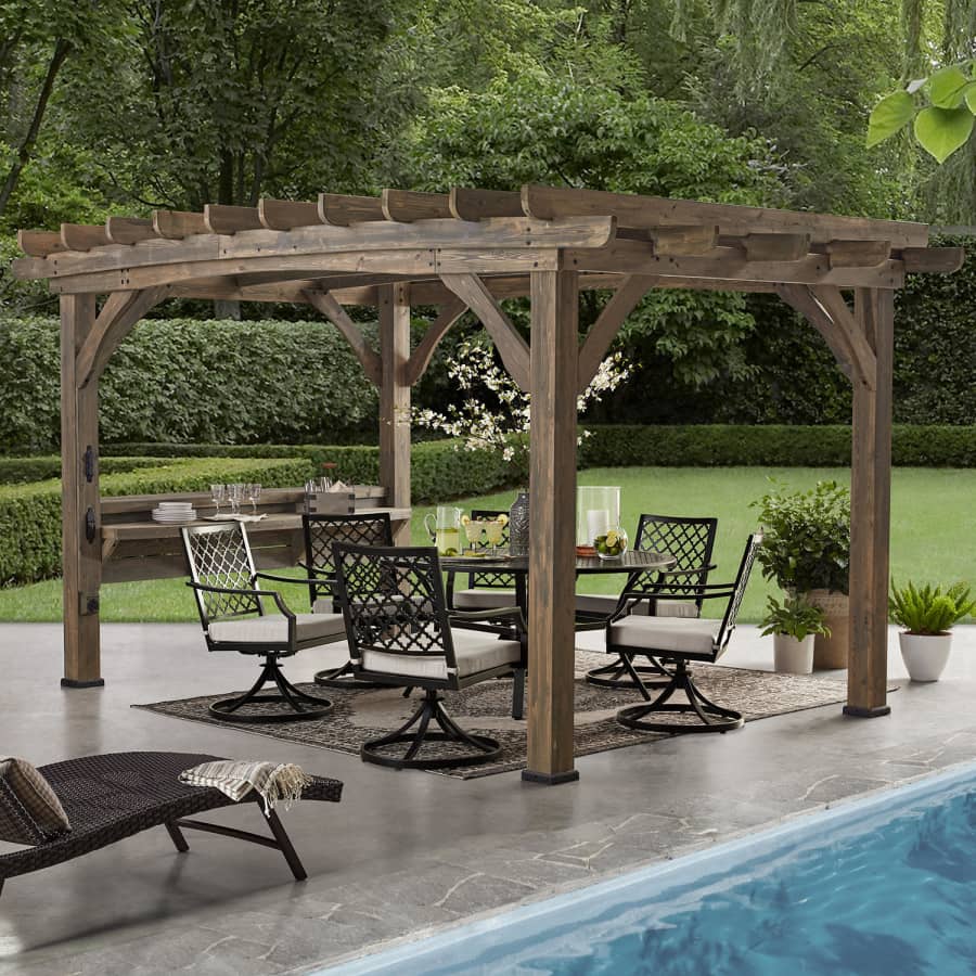 Backyard Discovery Silverton 14x10-Foot Cedar Pergola w/ Electric Outlets for $1099 for members only