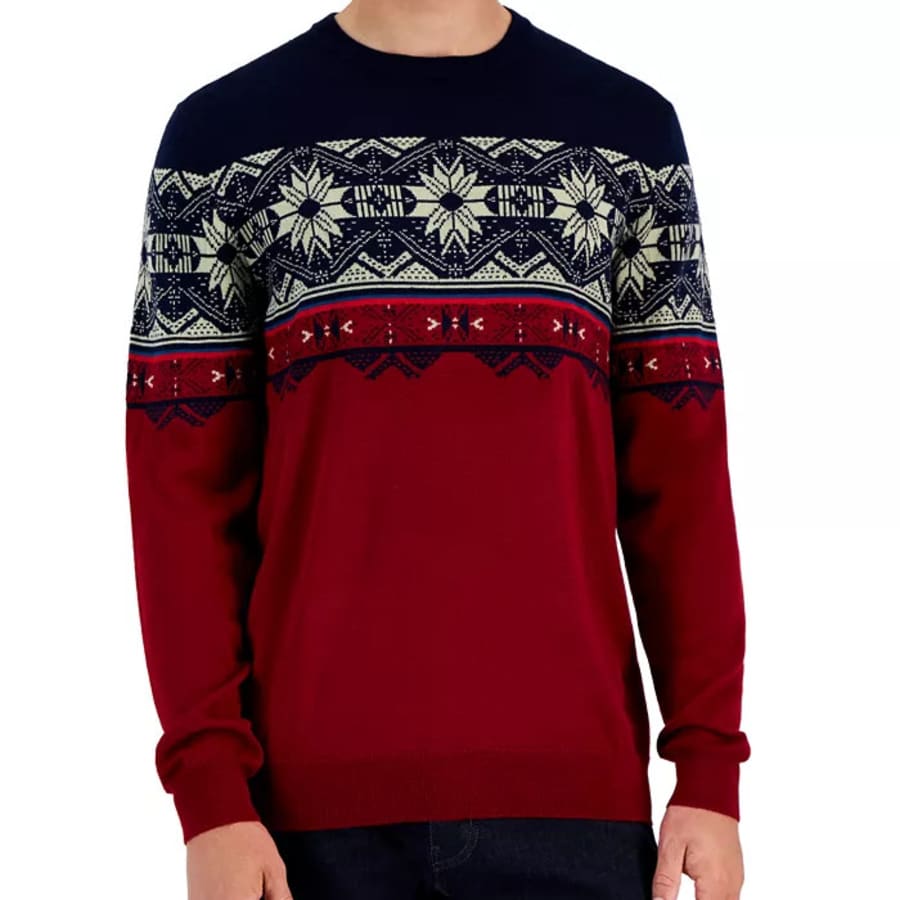 Club Room Men's Merino Genn Fair Isle Sweater for $19 Club Room Men's Merino Genn Fair Isle Sweater for $19