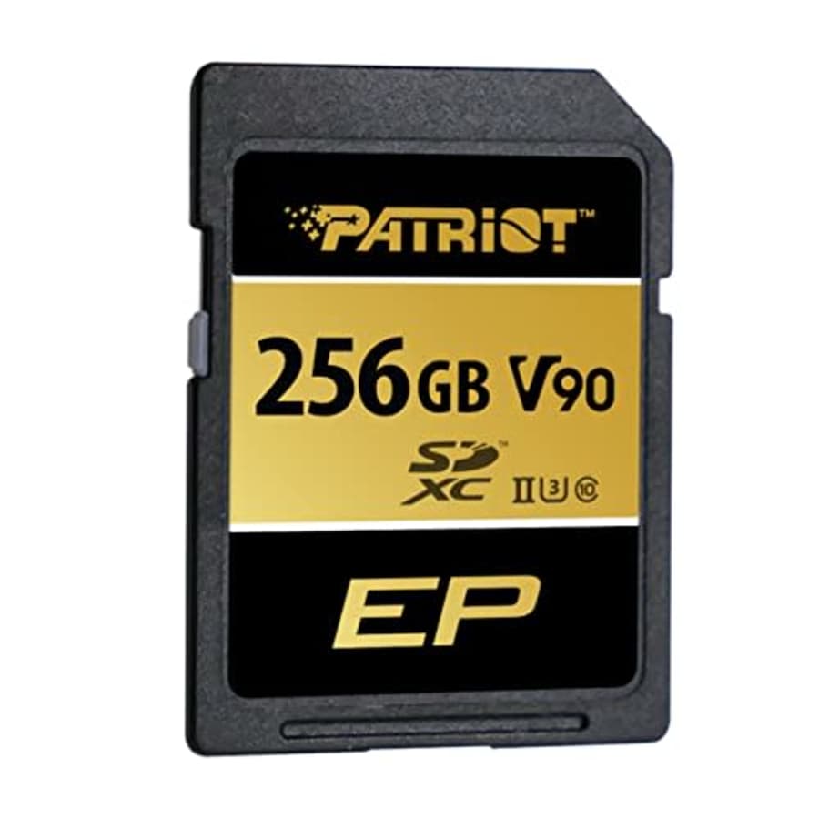 Patriot V90 SDXC UHS-II U3 Class 10 SD Card 256GB for $158 Patriot V90 SDXC UHS-II U3 Class 10 SD Card 256GB for $158