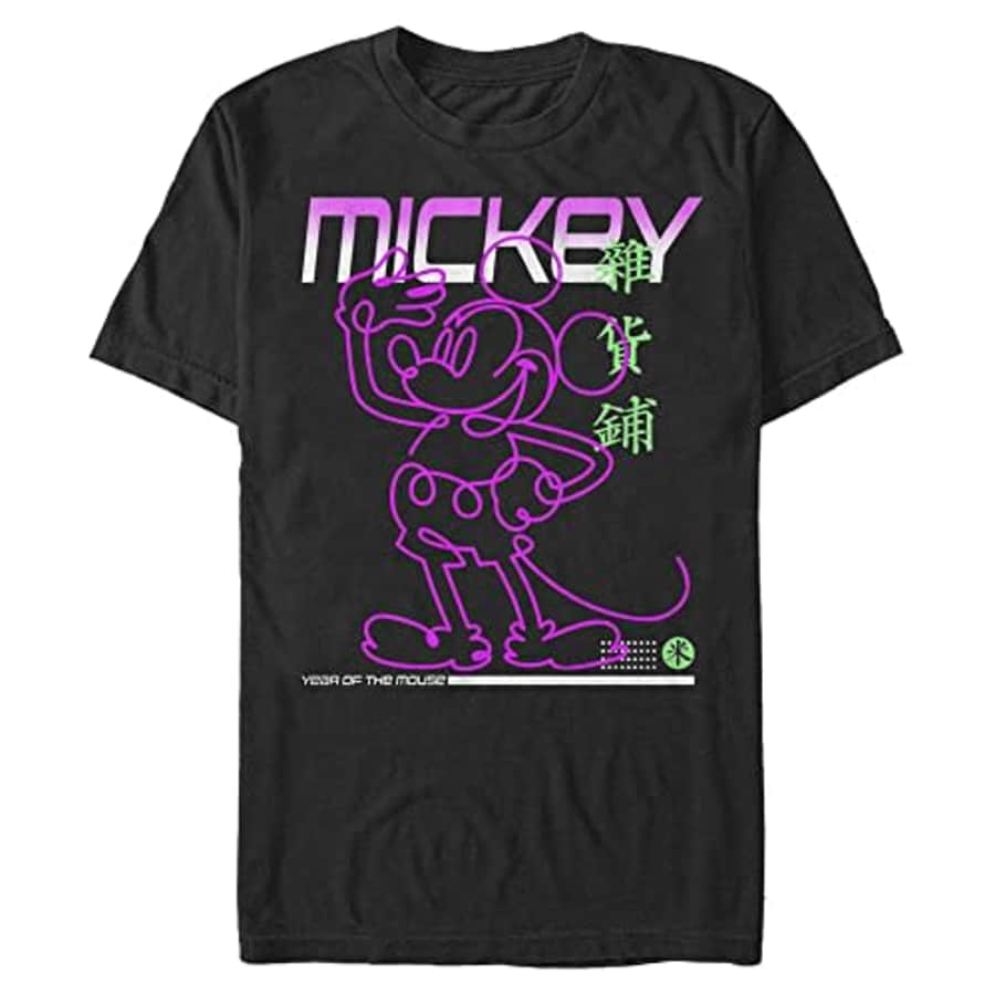 Disney Big & Tall Classic Mickey Street Glow Men's Tops Short Sleeve Tee Shirt, Black, X-Large Tall for $20 Disney Big & Tall Classic Mickey Street Glow Men's Tops Short Sleeve Tee Shirt, Black, X-Large Tall for $20