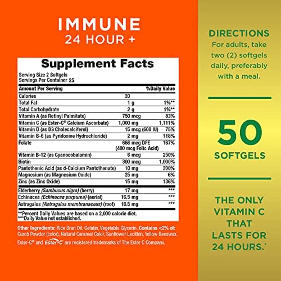 Nature's Bounty Immune 24 Hour +, The only Vitamin C with 24 Hour Immune Support from Ester C, for $19