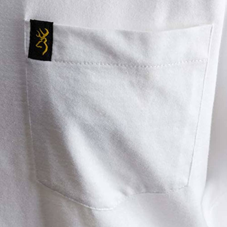 Browning Buckmark Men's Short Sleeve Pocket T Shirt, X-Large, White for $15 Browning Buckmark Men's Short Sleeve Pocket T Shirt, X-Large, White for $15