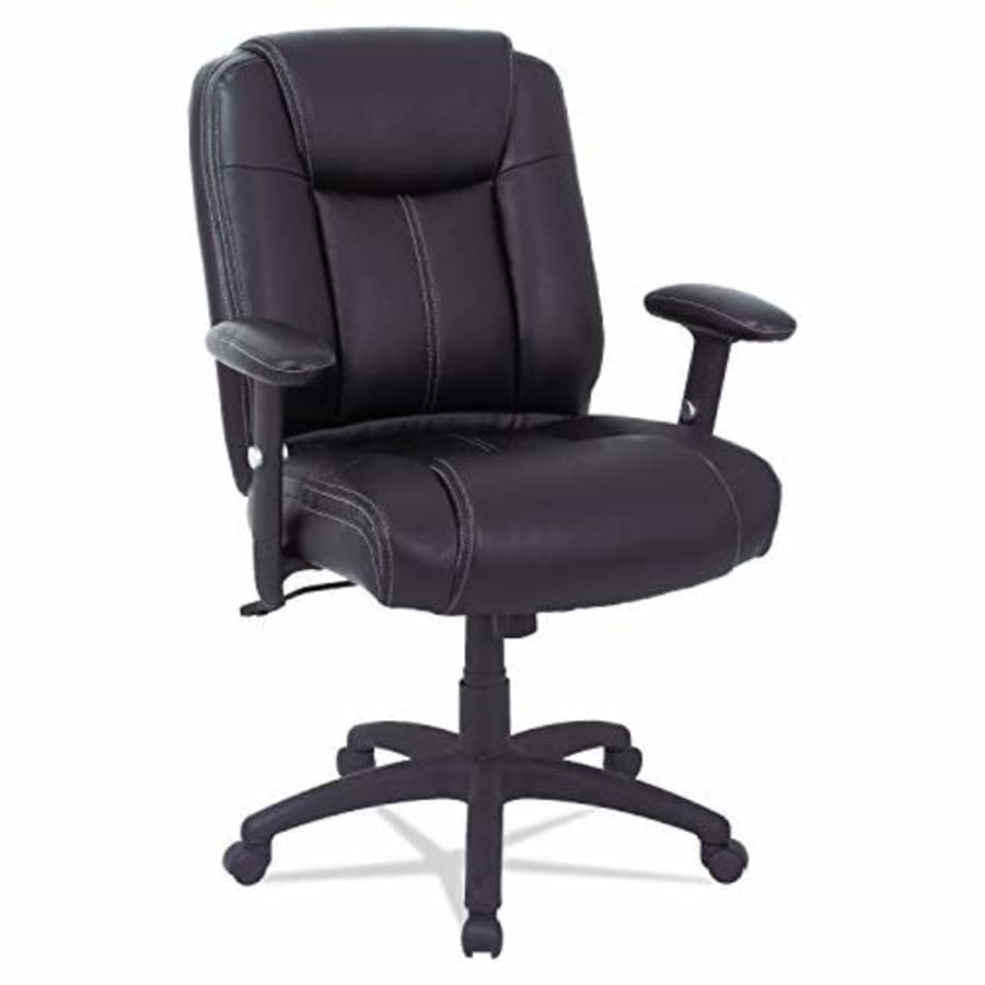 Alera Alera CC Series Executive Mid-Back Leather Chair w/Adj Arms, Black for $113