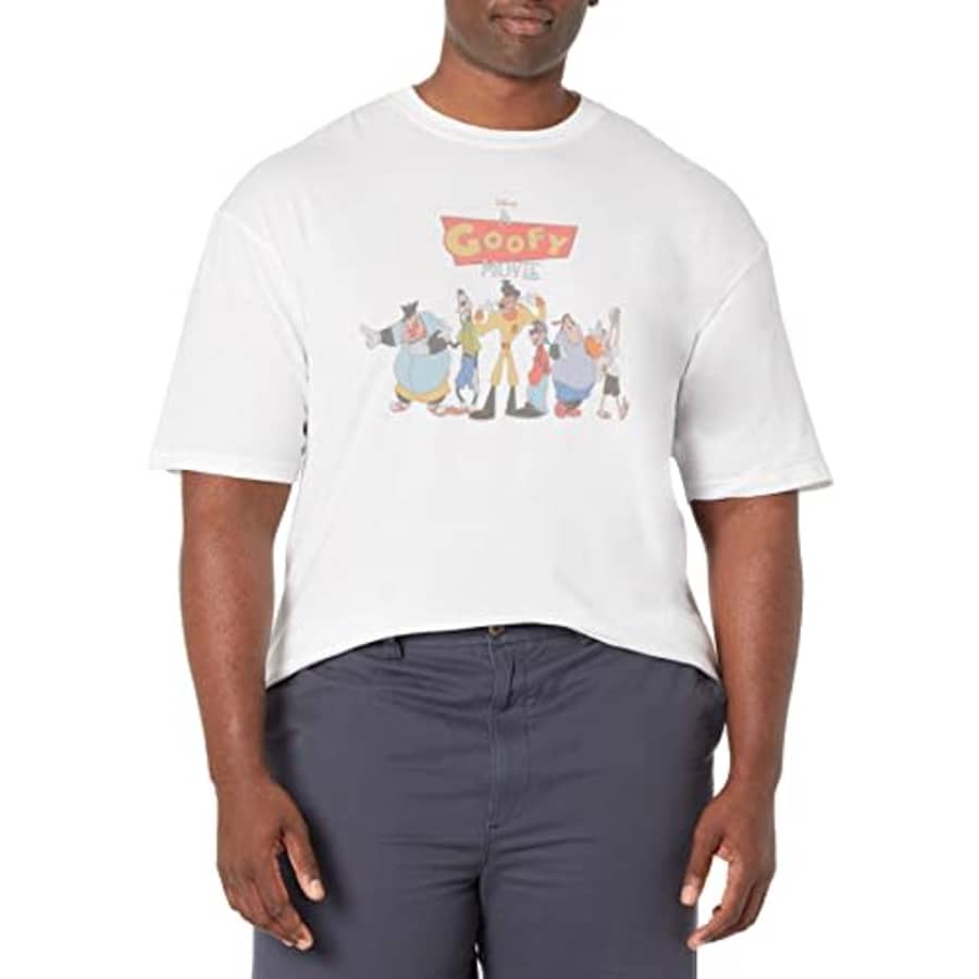 Disney Big & Tall Goofy Movie Hyuck Men's Tops Short Sleeve Tee Shirt, White, XX-Large Tall for $22