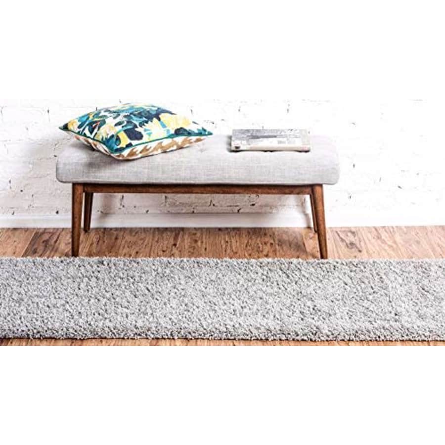 Unique Loom Solo Solid Shag Collection Modern Plush Cloud Gray Runner Rug (2' 2 x 6' 5) for $25 Unique Loom Solo Solid Shag Collection Modern Plush Cloud Gray Runner Rug (2' 2 x 6' 5) for $25