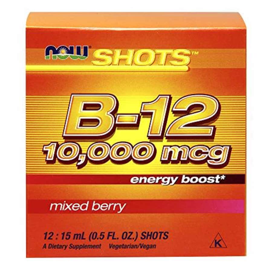 NOW Foods B-12 10,000mcg Shots 0.5 ounce 12 Count Box Mixed Berry for $27