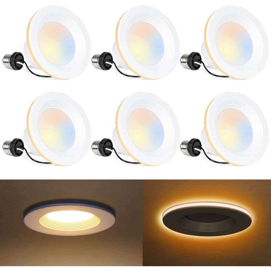 Hykolity 4" 15W LED Recessed Light 6-Pack for $35
