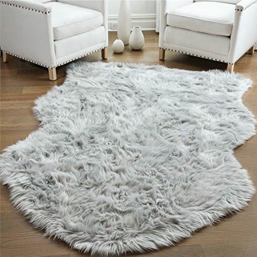Gorilla Grip Thick Fluffy Faux Fur Washable Rug, 6x9, Shag Carpet Rugs for Nursery Room, Bedroom, for $70