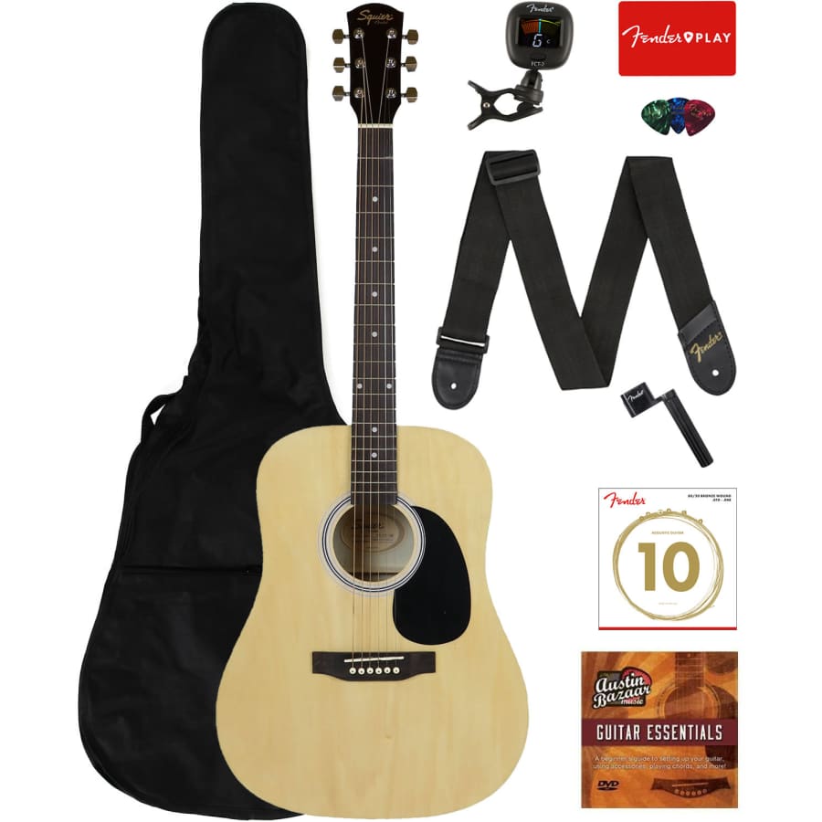Fender Squier Dreadnought Acoustic Guitar Bundle for $140