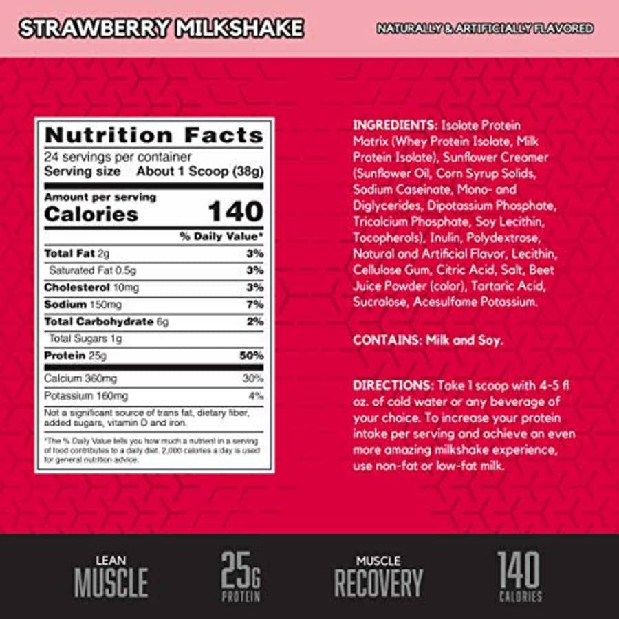 BSN SYNTHA-6 Isolate Protein Powder, Whey Protein Isolate, Milk Protein Isolate, Flavor: Strawberry for $42