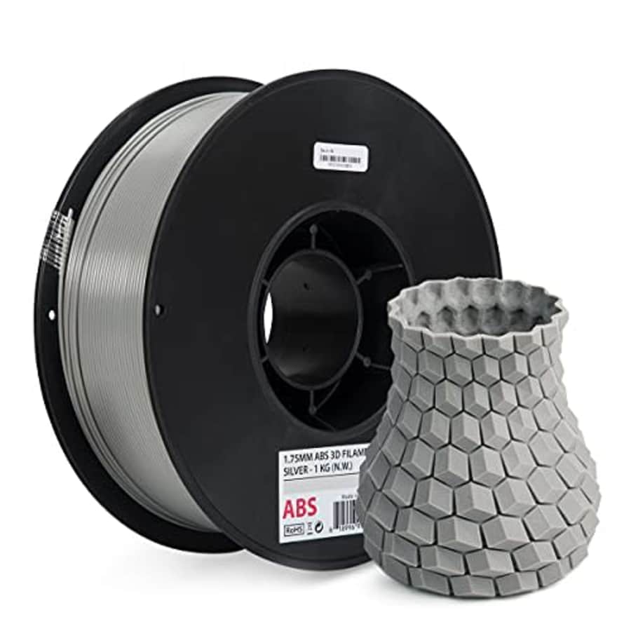 Inland 1.75mm Silver ABS 3D Printer Filament, Dimensional Accuracy +/- 0.03 mm - 1kg Spool (2.2 lbs) for $22 Inland 1.75mm Silver ABS 3D Printer Filament, Dimensional Accuracy +/- 0.03 mm - 1kg Spool (2.2 lbs) for $22