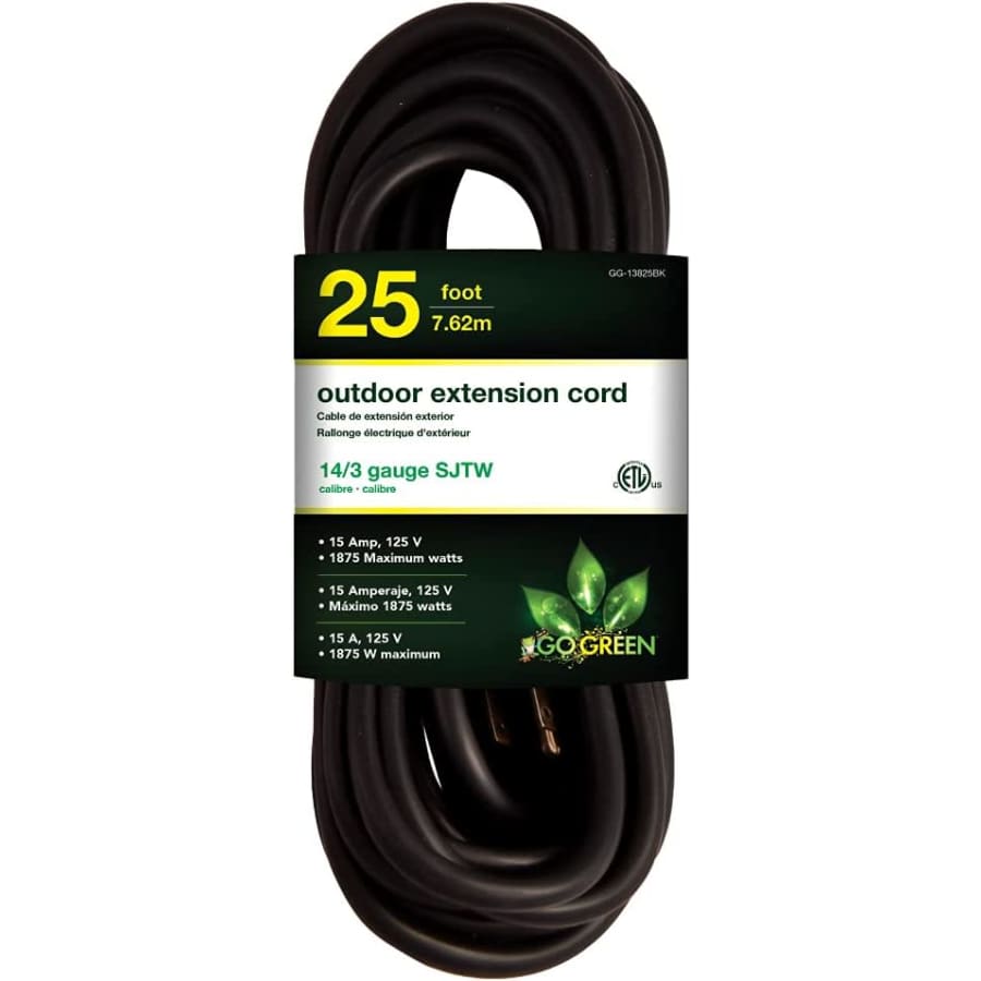 GoGreen Power 25-Foot 14/3 SJTW Outdoor Extension Cord: $11