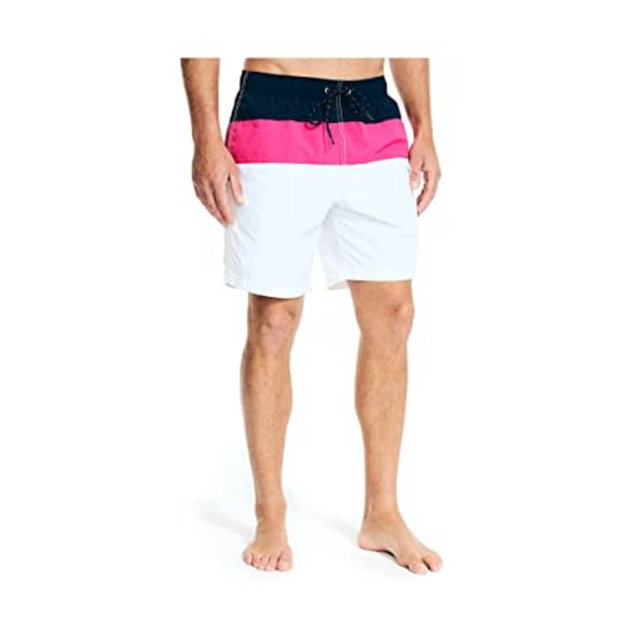 Nautica Men's Standard 8" Colorblock Quick-Dry Swim, Fuschia for $21
