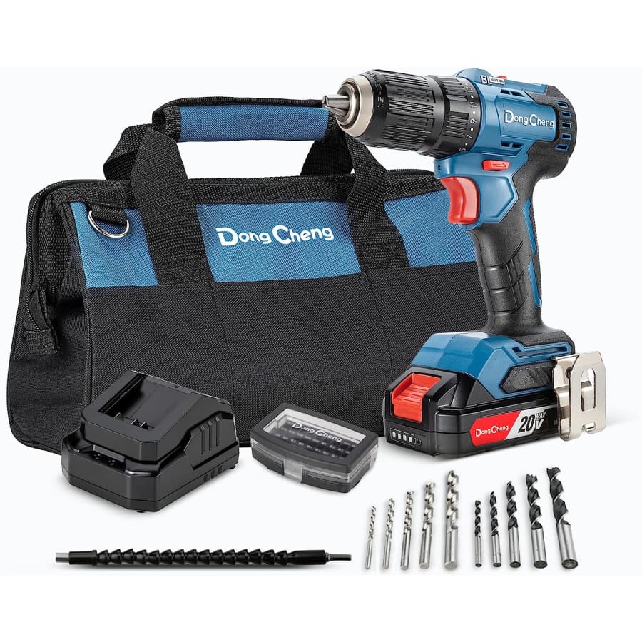 DongCheng 20V Max Cordless Drill Set for $30