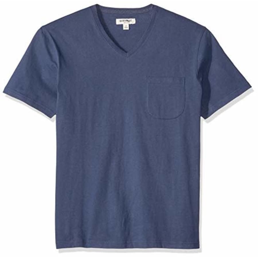 Amazon Brand - Goodthreads Men's Soft Cotton Short-Sleeve V-Neck Pocket T-Shirt, Navy, Small for $9