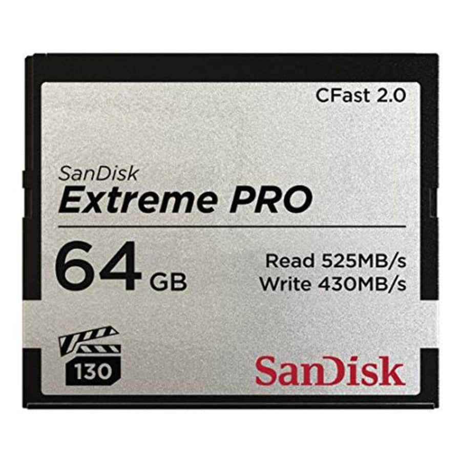 Sandisk SDCFSP-064G-G46D Extreme PRO CFast 2.0 Memory Card for Cameras and Camcorders, 64 GB, 4K for $80 Sandisk SDCFSP-064G-G46D Extreme PRO CFast 2.0 Memory Card for Cameras and Camcorders, 64 GB, 4K for $80