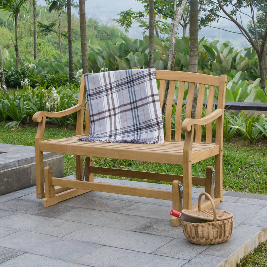 Member's Mark 4-Foot Teak Glider Bench for $135 for members Member's Mark 4-Foot Teak Glider Bench for $135 for members