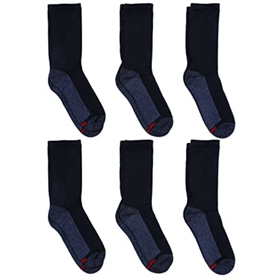 Hanes Men's Max Cushion Crew Socks 6-Pair Pack, Available in Big & Tall for $24