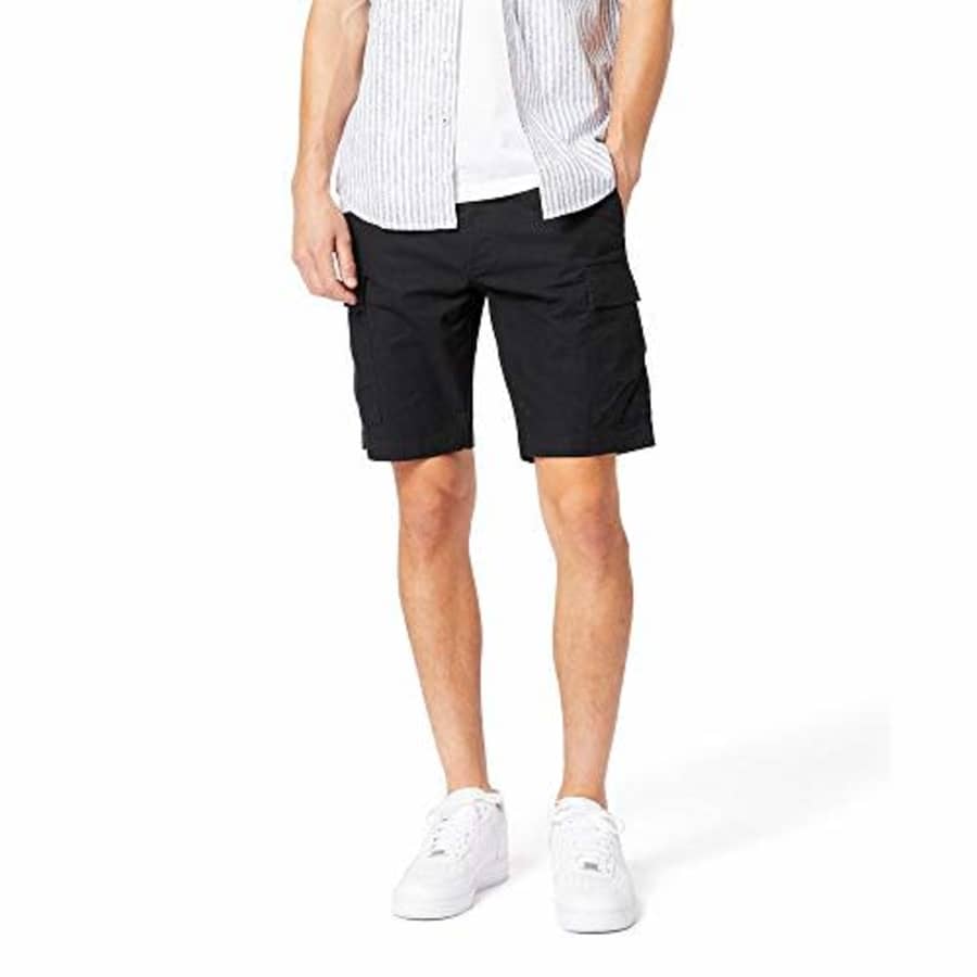 Dockers Men's Cargo Straight Fit Smart 360 Tech Shorts (Regular and Big & Tall), Mineral Black, 31 for $32