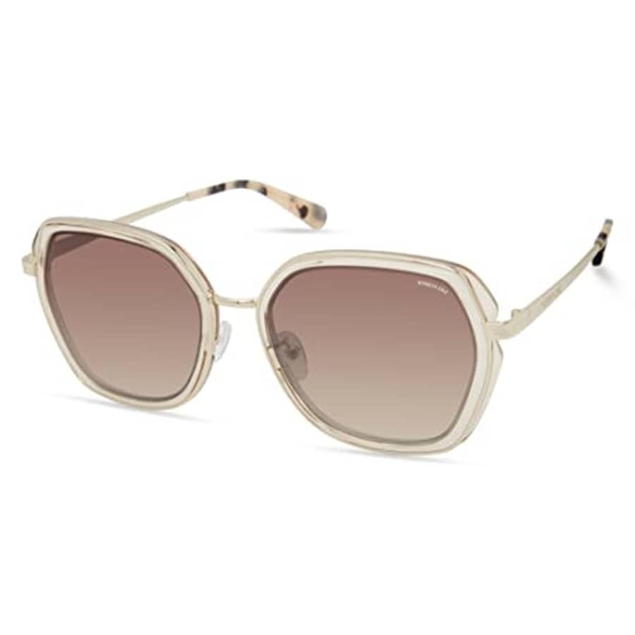 Kenneth Cole New York Women's Geometric Sunglasses, Shiny Beige/Gradient Brown, 58mm for $17 Kenneth Cole New York Women's Geometric Sunglasses, Shiny Beige/Gradient Brown, 58mm for $17