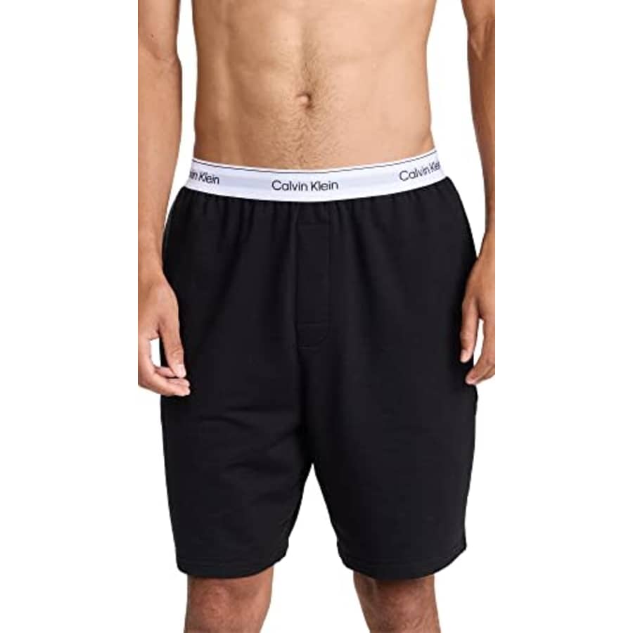Calvin Klein Men's Modern Cotton Lounge Sleep Shorts, Black, Large for $35