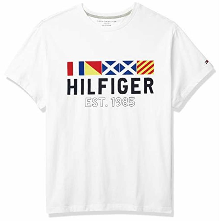 Tommy Hilfiger Men's Big & Tall Big and Tall Graphic T Shirt, Bright White-Print, 3XL-BG for $32
