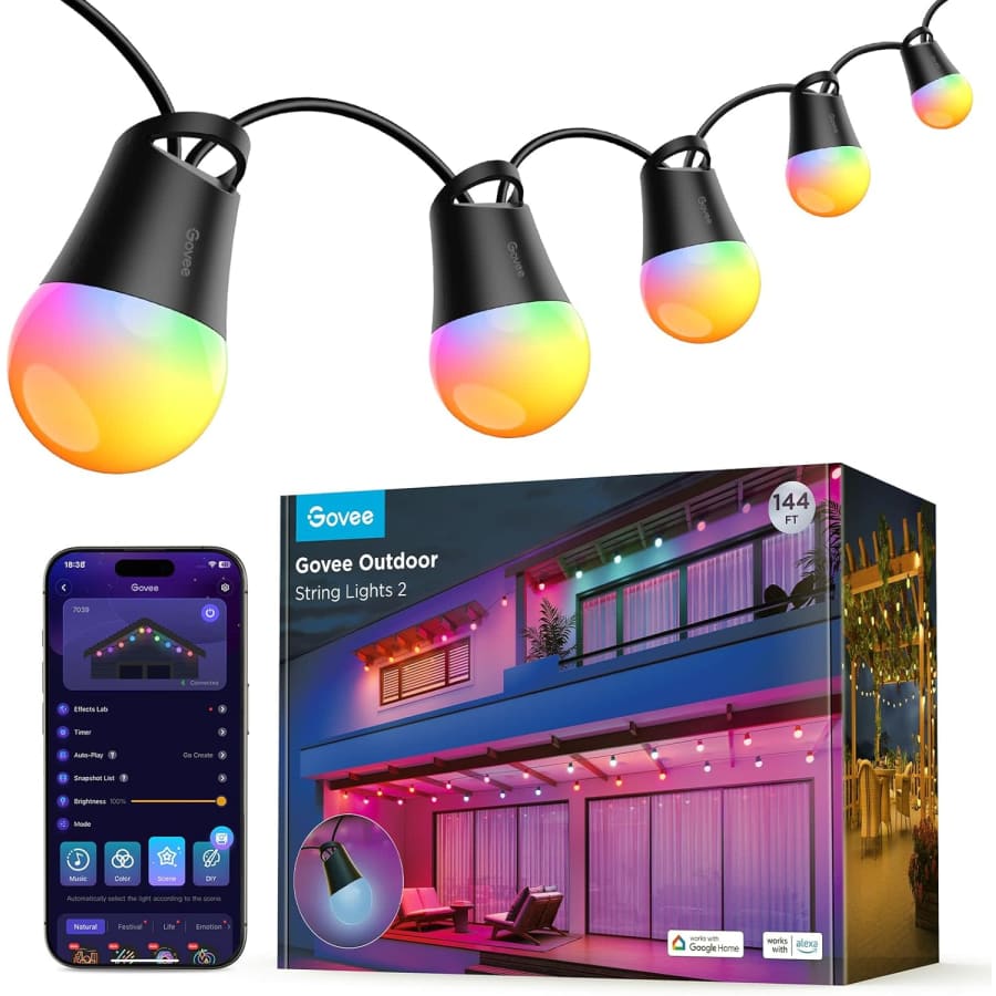 Govee 144-Foot Smart Outdoor String Lights 2: $110 w/ Prime