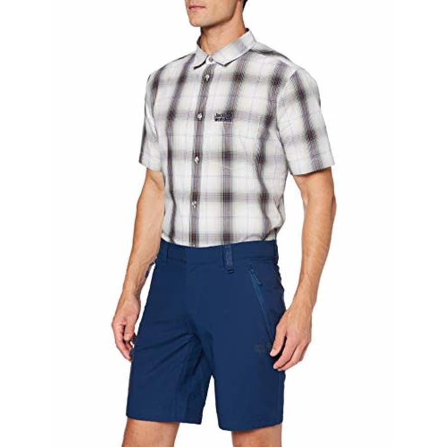 Jack Wolfskin Men's Active Track Men's Soft Shell Hiking Shorts 100% PFC Free, dark indigo, 58 (U for $43