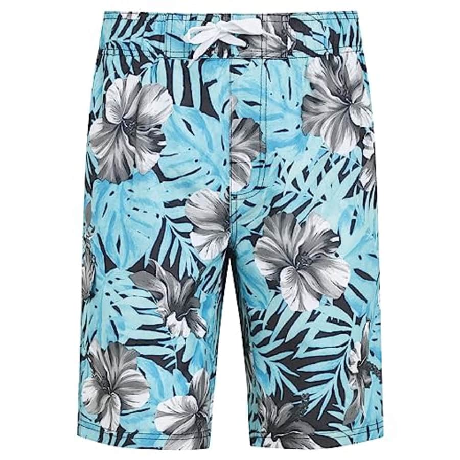 Kanu Surf Men's Standard Iconic Swim Trunks (Regular & Extended Sizes), Poolside Black/Aqua for $24